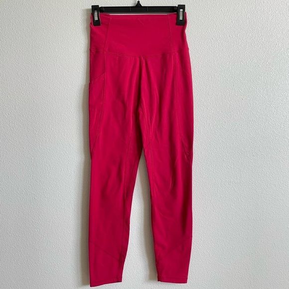P'tula Alaniah High Rise Red Leggings with Side Pocket Women's size Medium - Picture 1 of 7